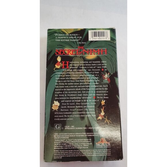 The Secret Of NIMH VHS Tape 1982 - Cartoon Moviestars - Picture 2 of 5